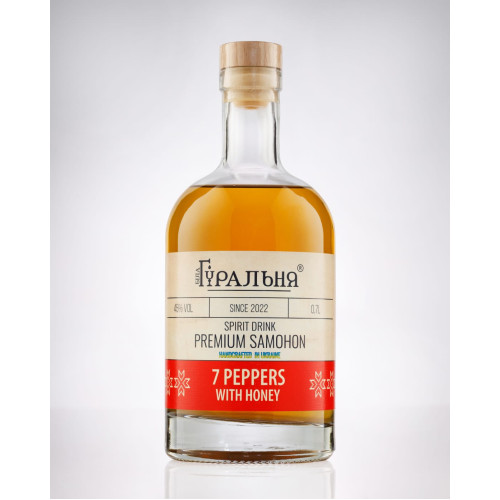 Premium Samohon 7 Peppers  with Honey, 0.7 l., 45% vol.
